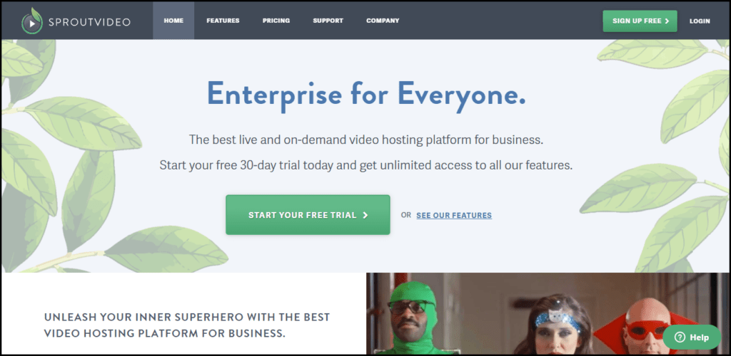 Sproutvideo Homepage