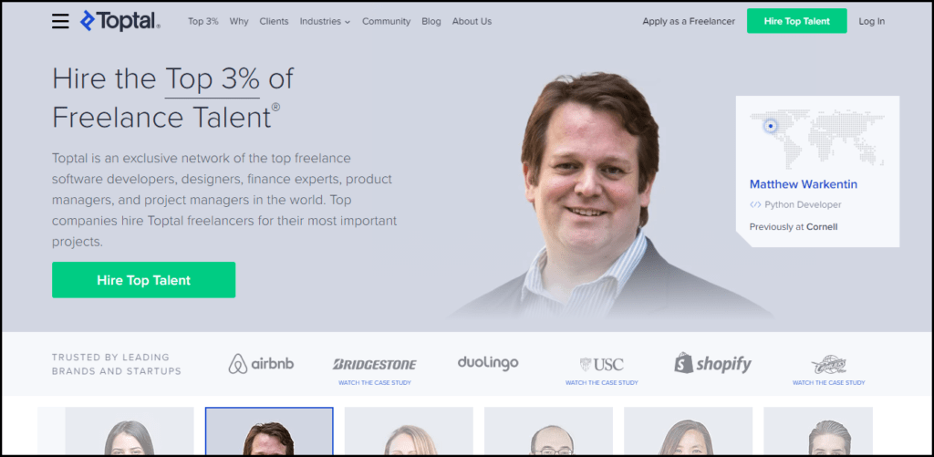 Toptal Homepage