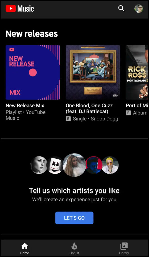 YouTube Premium Music