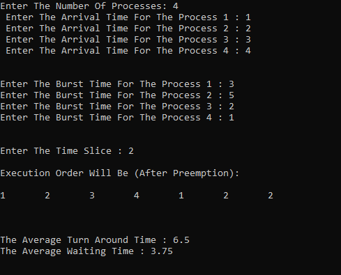 FCFS Preemptive Scheduling C++ Program Example