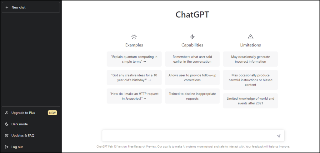 ChatGPT Main UI