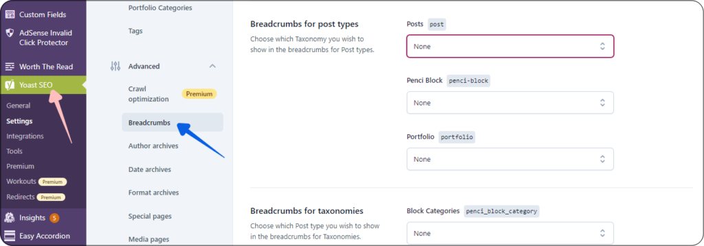 Adding Breadcrumbs To Website Using Yoast SEO