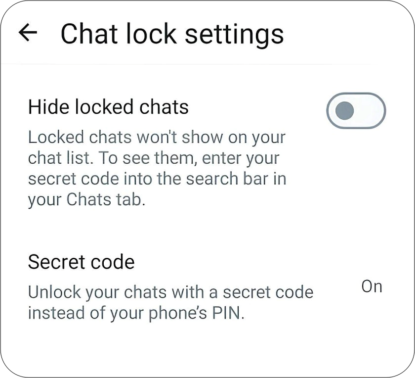 WhatsApp Hide Lock Chats