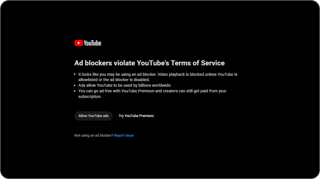 YouTube's Action Against Ad Blockers